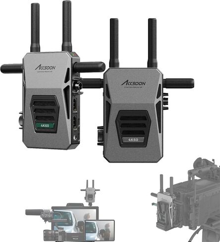 ACCSOON CineView Master 4k Lite Wireless Video Transmission System Transmitter&Receiver 2.4+5Ghz+DFS Transmission 4k60 Resolution 35ms Latency 1200ft Range Up to 5 Devices in Kuwait