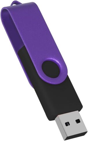 محرك أقراص فلاش USB سعة 128 جيجابايت مع محول من النوع C وحبل، محرك أقراص USB 2.0 معدني عالي السرعة قابل للدوران 360 درجة للهاتف/الوسادة/الكمبيوتر الشخصي/الكمبيوتر المحمول - (أرجواني 128 جيجابايت) in Kuwait