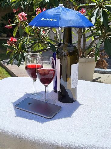 Shade-to-Go Freestanding Phone & Drink Umbrella - Weighted Base for Wind Resistance - Smartphone Sun Shade & Beverage Canopy for Poolside, Beach & Patio Tables in Kuwait