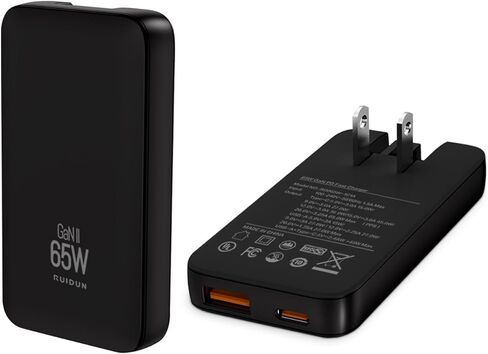 كتلة شاحن USB C نحيفة 65 وات، شاحن سفر سريع قابل للطي مع 3 مقابس المملكة المتحدة/الاتحاد الأوروبي/الاتحاد الأفريقي، محول طاقة دولي بمنفذين لأجهزة MacBook Air/Pro، iPhone 17/16/15، iPad، Galaxy S25/S24، (جديد 2026) in Kuwait