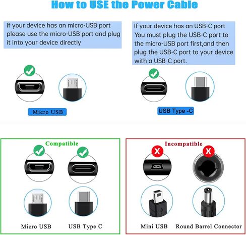 محول طاقة 5 فولت 2 أمبير، كتلة شاحن DC 5 فولت 2 أمبير 1 أمبير، مع كابلات USB إلى النوع C وUSB إلى Micro USB، متوافق مع جهاز Kindle Fire Tablet، وهواتف Android، وسماعات الرأس، ومكبرات الصوت، والكاميرا وما إلى ذلك. in Kuwait