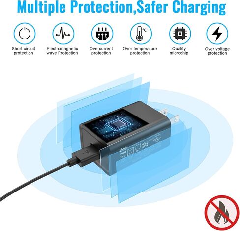 محول طاقة 5 فولت 2 أمبير، كتلة شاحن DC 5 فولت 2 أمبير 1 أمبير، مع كابلات USB إلى النوع C وUSB إلى Micro USB، متوافق مع جهاز Kindle Fire Tablet، وهواتف Android، وسماعات الرأس، ومكبرات الصوت، والكاميرا وما إلى ذلك. in Kuwait