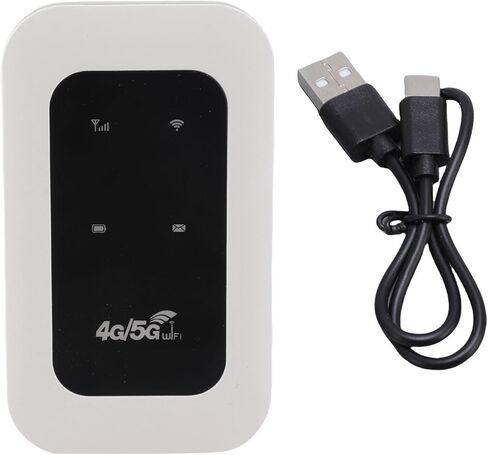Fabater Portable 4G WiFi Hotspot, 300Mbps High Speed LTE CAT4 10 Hour Battery for 10 Devices, 4G Mobile Hotspot, WiFi Device with SIM Card Slot for Travel, Home, Gaming in Kuwait