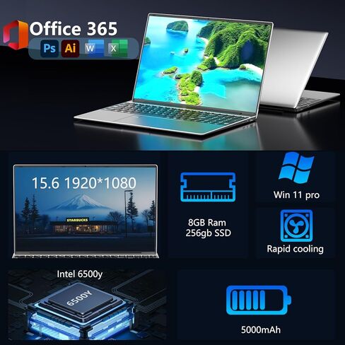 2026 أحدث كمبيوتر محمول مقاس 15.6 بوصة يعمل بنظام التشغيل Windows 11، وذاكرة وصول عشوائي 8 جيجابايت وذاكرة وصول عشوائي سعتها 256 جيجابايت SSD، وذاكرة وصول عشوائي 32 جيجابايت + 1 تيرابايت قابلة للتوسيع، ومعالج Pentium 6500y (يصل إلى 3.4 جيجاهرتز)، و1080 بك in Kuwait
