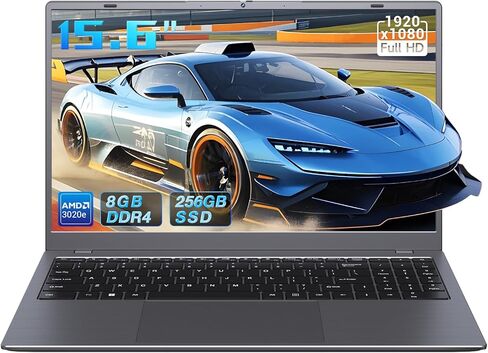 15.6 Inch Laptop Computer, AMD 3020e Processor (Up to 2.6GHz), 8GB RAM 256GB SSD, 1080P IPS FHD Display, USB3.2, Type-C, HDMI, WiFi 5, Win11 Laptop, Notebook Laptops for Business and Students in Kuwait