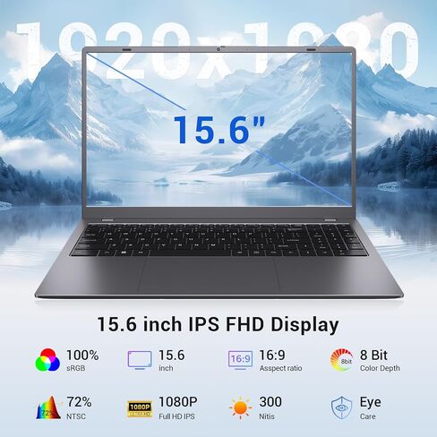 15.6 Inch Laptop Computer, AMD 3020e Processor (Up to 2.6GHz), 8GB RAM 256GB SSD, 1080P IPS FHD Display, USB3.2, Type-C, HDMI, WiFi 5, Win11 Laptop, Notebook Laptops for Business and Students in Kuwait