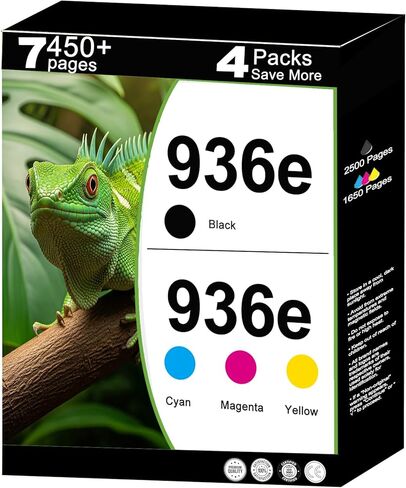 936e Ink Cartridges Compatible Replacement for HP 936 XL 936XL Combo Fit for OfficeJet 9122e Pro 9120 9120e 9125 9110b 9120b 9130b,Wide Format 9730e 9730 Printer with V18.1.1 Chip (CYMK, 4 Packs ) in Kuwait