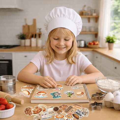 مجموعة 100 قطعة من ملصقات العجين المخمر، ملصق خبز مضحك، ملصقات مخبوزات، ملصقات خبز لجرة زجاجة ماء للكمبيوتر المحمول، تزيين سجل القصاصات للهاتف، هدايا خبز العشاق in Kuwait