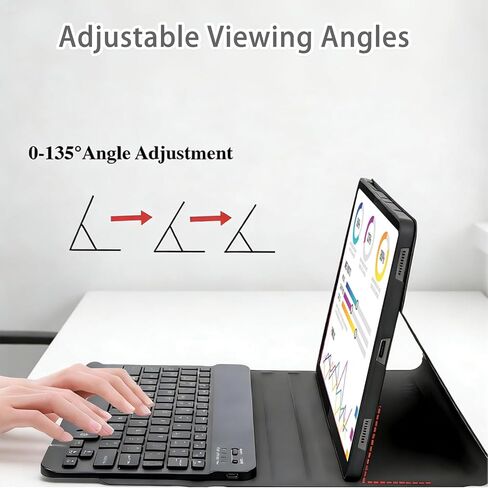 حافظة لوحة مفاتيح قابلة للفصل لجهاز Lenovo Idea Tab Pro 12.7 بوصة 2025 (TB373FU/TB373ZC/TB375FC)، حافظة لوحة مفاتيح مغناطيسية لجهاز Lenovo Idea Tab Pro 12.7 بوصة 2025 مع حامل قلم، 3 زوايا تعديل، أسود in Saudi Arabia