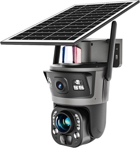 Ubox Dual-Lens 36X Optical Zoom Solar Security Camera, 6MP WIFI/4G Outdoor PTZ Camera with AI Human Detection, Two-Way Audio, Color Night Vision, Cloud & TF Card Storage (4G America) in Kuwait