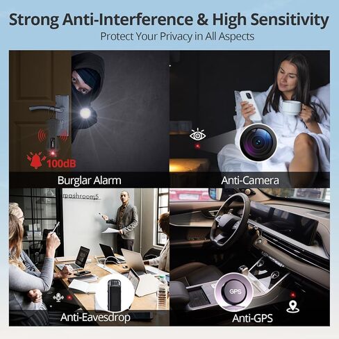 AI Hidden Camera Detector, Spy Camera Detectors – for Hotels, Travel, Home & Office: Portable RF Signal Scanner with 5-Level Sensitivity, AI-Powered Anti-Spy Device, GPS Tracker & Bug Detector in Kuwait