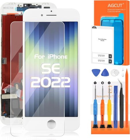 AGCUT for iPhone SE 3rd Generation 2022 Screen Replacement for iPhone SE 2022 LCD Display A2595 LCD Digitizer Touch Screen Repair Parts White in Kuwait