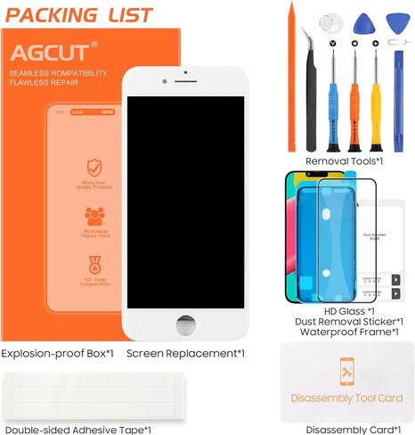 AGCUT for iPhone SE 3rd Generation 2022 Screen Replacement for iPhone SE 2022 LCD Display A2595 LCD Digitizer Touch Screen Repair Parts White in Kuwait