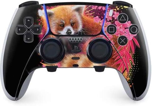 Skinit Decal Gaming Skin Compatible with PS5 DualSense Edge Pro Controller - Officially Licensed Red Panda with Flowers by Sheena Pike Design in Kuwait