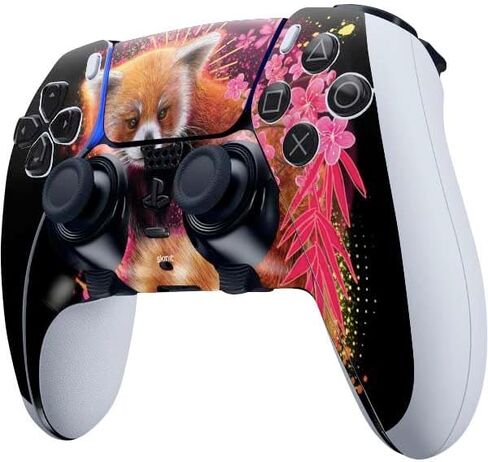 Skinit Decal Gaming Skin Compatible with PS5 DualSense Edge Pro Controller - Officially Licensed Red Panda with Flowers by Sheena Pike Design in Kuwait