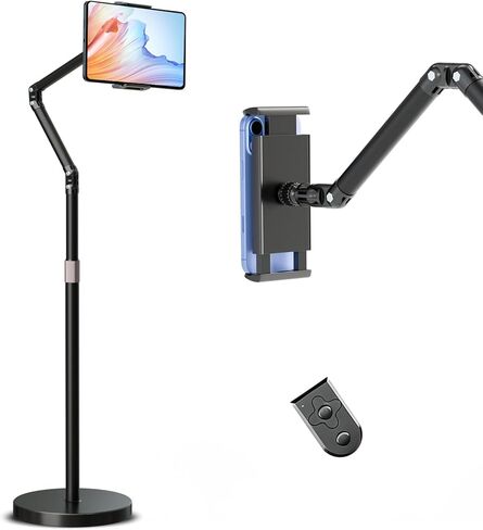حامل أرضي لجهاز iPad من EASPEAR، حامل iPad بارتفاع قابل للتعديل 65.75 بوصة للسرير، حامل أرضي للكمبيوتر اللوحي يدور 360 درجة مع جهاز تحكم لاسلكي، للهدايا، متوافق مع جميع أجهزة iPad وKindle والهواتف in Kuwait
