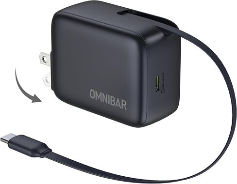 شاحن حائط USB C قابل للسحب، 67 وات بحد أقصى 3 في 1 جالون شحن سريع مع قابس قابل للطي، كتلة شاحن PD PPS USB C مدمجة لأجهزة iPhone 17/16/15، وSamsung Galaxy S26/S25، وiPad، وMacBook Air/Pro in Kuwait