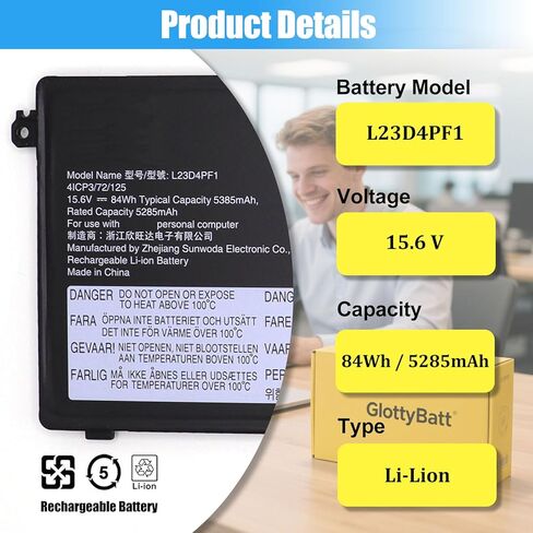 استبدال بطارية L23D4PF1 L23M4PF1 لجهاز Lenovo IdeaPad Pro 5 14AKP10 14AHP9 14ASP10 14IAH10 14IMH9 16IMH9 16AHP9 Yoga Pro 9 16IMH9 16IAH10 سلسلة بطارية الكمبيوتر المحمول L23X4PF1 L23N4PF1 84Wh in Kuwait