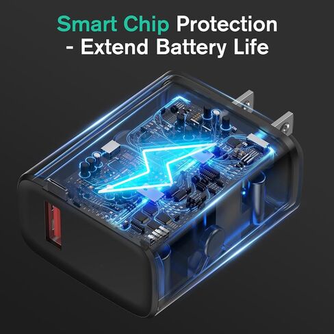 شاحن حائط S ZEVZO Jump Starter، كتلة شحن سريعة 18 وات (5V/3A، 9V/2A) مُحسّنة لحزمة معززة بطارية السيارة المحمولة S ZEVZO Jump Starter، محول طاقة بمنفذ USB واحد، أسود in Kuwait