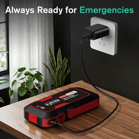 شاحن حائط S ZEVZO Jump Starter، كتلة شحن سريعة 18 وات (5V/3A، 9V/2A) مُحسّنة لحزمة معززة بطارية السيارة المحمولة S ZEVZO Jump Starter، محول طاقة بمنفذ USB واحد، أسود in Kuwait