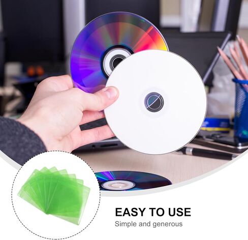 DOITOOL 200 قطعة من البلاستيك CD DVD الأكمام 12 سنتيمتر حامل تخزين حقيبة حمل للسيارة وتنظيم الوسائط المنزلية لون عشوائي in Kuwait