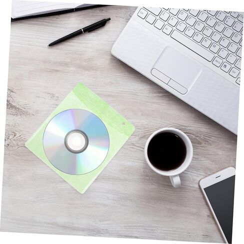 DOITOOL 200 قطعة من البلاستيك CD DVD الأكمام 12 سنتيمتر حامل تخزين حقيبة حمل للسيارة وتنظيم الوسائط المنزلية لون عشوائي in Kuwait