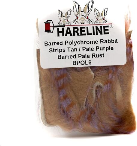Hareline Fly Tying Barred Polychrome Rabbit Strips – Multicolor Barred Rabbit Fur for Streamers, Leeches & Baitfish Flies in Kuwait