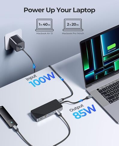 ORICO 8-in-1 USB C Docking Station with M.2 SSD Enclosure, USB-C Hub Fits M.2 NVMe/SATA SSD, 10Gbps, 4K@60Hz HDMI, 100W PD, Ethernet in Kuwait
