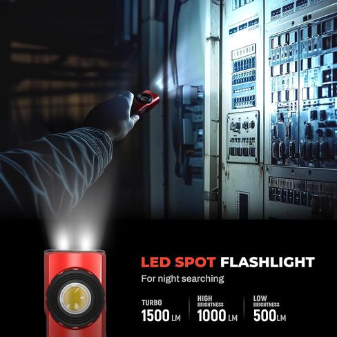 Anhay Rechargeable Flashlights 1500 Lumens EDC Flat Flashlight with 8 Modes, Pocket Flashights Waterproof, Magnetic Small Flashlights Powerful for Checking, Working, Camping, USB-C Charging in Kuwait
