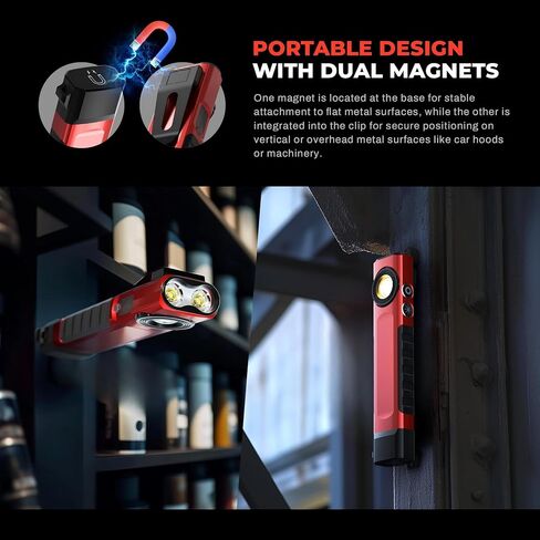 Anhay Rechargeable Flashlights 1500 Lumens EDC Flat Flashlight with 8 Modes, Pocket Flashights Waterproof, Magnetic Small Flashlights Powerful for Checking, Working, Camping, USB-C Charging in Kuwait