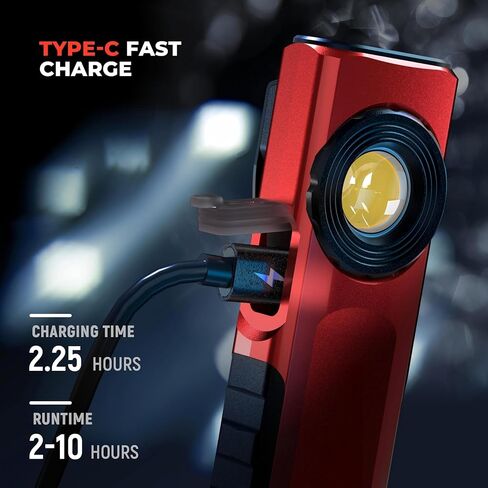 Anhay Rechargeable Flashlights 1500 Lumens EDC Flat Flashlight with 8 Modes, Pocket Flashights Waterproof, Magnetic Small Flashlights Powerful for Checking, Working, Camping, USB-C Charging in Kuwait