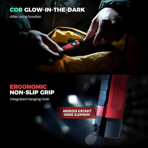 Anhay Rechargeable Flashlights 1500 Lumens EDC Flat Flashlight with 8 Modes, Pocket Flashights Waterproof, Magnetic Small Flashlights Powerful for Checking, Working, Camping, USB-C Charging in Kuwait