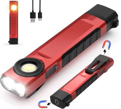 Anhay Rechargeable Flashlights 1500 Lumens EDC Flat Flashlight with 8 Modes, Pocket Flashights Waterproof, Magnetic Small Flashlights Powerful for Checking, Working, Camping, USB-C Charging in Kuwait