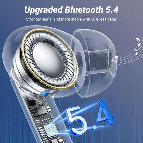 Wireless Earbuds, Bluetooth 5.4 ear buds with 4 ENC Noise Cancelling Mics, Bluetooth Earbuds with 48H Playtime, IPX7 Waterproof Workout earbuds, Black headphones HiFi Sound LED Display for iOS Android in Kuwait