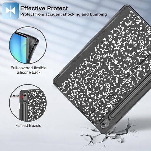 جراب Supveco لهاتف Samsung Galaxy Tab S10 Fe / S10 Lite / S9 FE مقاس 10.9 بوصة مع حامل قلم S، غطاء واقٍ ناعم ممتاز من مادة TPU مع رؤية متعددة الزوايا والاستيقاظ/النوم التلقائي، دفتر الملاحظات in Kuwait
