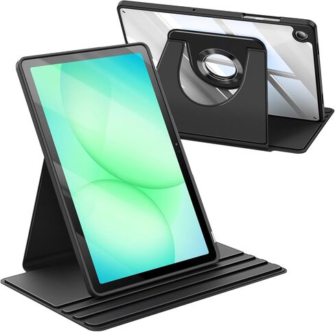 حافظة Fintie دوارة 360 درجة لهاتف Samsung Galaxy Tab A11+ Plus 11 بوصة 2025/ A9+ Plus 2023، غطاء خلفي شفاف بحامل واقٍ دوار، تنبيه/نوم تلقائي، أسود in Kuwait