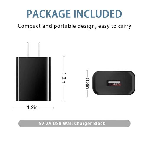 محول طاقة USB لشحن الحائط 5 فولت 2 أمبير، قابس USB لأجهزة Samsung، iPhone، iPad، LG، HTC، Tablet، جهاز تسخين زجاجات الأطفال، Kindle والمزيد in Kuwait