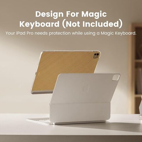 PITAKA iPad Pro 11 Inch case 2025/2024, Magic Keyboard Compatible Case for iPad Pro M5/M4, Support Apple Pencil Charging, Aramid Fiber Made [MagEZ Case 2 - Canyon Yellow] in Kuwait