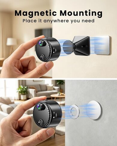 VIDCASTIVE 4K Mini Hidden Camera 2.4G/5G WiFi Wireless Indoor Security Camera for Home/Pet/Travel, AI Human Detection, Night Vision, Long Battery Life, SD & Cloud Storage in Kuwait