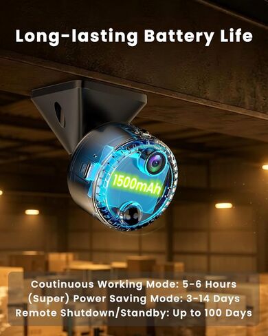 VIDCASTIVE 4K Mini Hidden Camera 2.4G/5G WiFi Wireless Indoor Security Camera for Home/Pet/Travel, AI Human Detection, Night Vision, Long Battery Life, SD & Cloud Storage in Kuwait