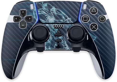 MightySkins Carbon Fiber Skin Compatible with PS5 DualSense Edge Controller - Glow Baseball Protective, Durable Textured Carbon Fiber Finish Easy to Apply, Remove, and Change Styles Made in the USA in Kuwait