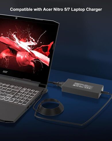 شاحن كمبيوتر محمول 230 واط متوافق مع Acer Predator Helios 300 PH315-53 PH315-52 PH315-5، متوافق مع Acer Nitro 5 7 V14 V15 V16 16S V17 سلك إمداد محول الألعاب in Kuwait