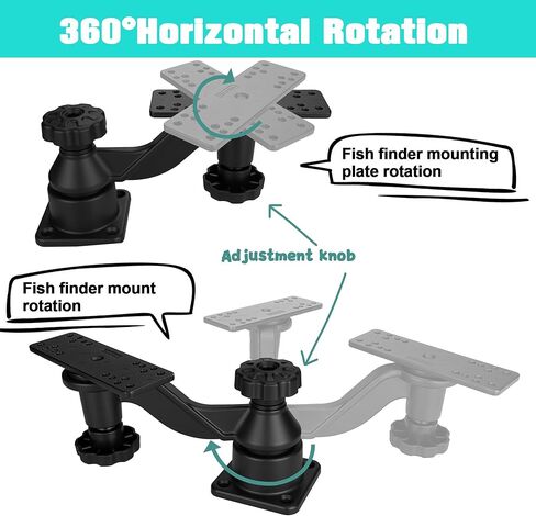 Swing Arm Fish Finder Mount, All Aluminum Heavy Duty Marine Electronic Mount for Boats & Kayak,Built for Saltwater, Big Waves, and Adventure in Kuwait