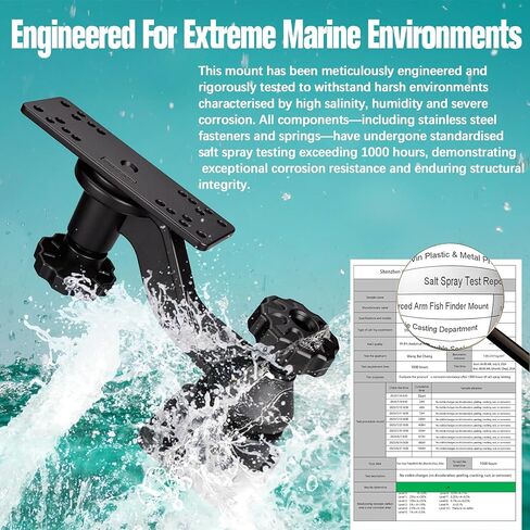 Swing Arm Fish Finder Mount, All Aluminum Heavy Duty Marine Electronic Mount for Boats & Kayak,Built for Saltwater, Big Waves, and Adventure in Kuwait
