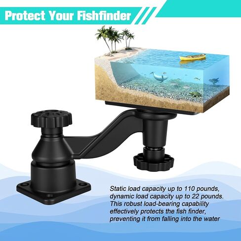 Swing Arm Fish Finder Mount, All Aluminum Heavy Duty Marine Electronic Mount for Boats & Kayak,Built for Saltwater, Big Waves, and Adventure in Kuwait