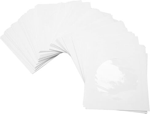 100 عبوة من أغلفة أقراص CD DVD، وأغلفة أقراص ورقية قابلة لإعادة الاستخدام مع نافذة وغطاء شفاف، ومساحة تخزين سميكة مقاومة للغبار لقرص مصغر مقاس 8 سم in Kuwait