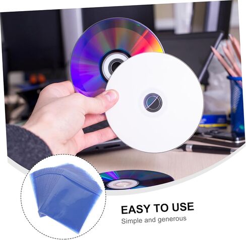 200pcs 12cm Plastic CD DVD Sleeves Storage Bags for Car Media Organizer Protective Holder for Disc Storage Random Color in Kuwait