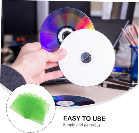 200pcs 12cm Plastic CD DVD Sleeves Storage Bags for Car Media Organizer Protective Holder for Disc Storage Random Color in Kuwait