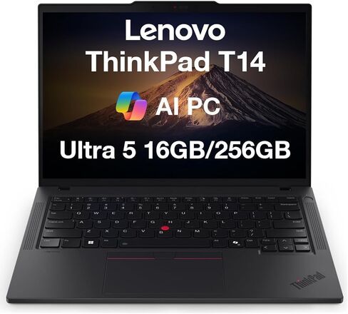 Lenovo ThinkPad T14 Gen 6 Business Laptop 14.0" FHD+ (Intel 12-core Ultra 5-225U (Beats Ultra 7 155U)، 16 جيجابايت DDR5، 256 جيجابايت SSD، إضاءة خلفية، بصمة الإصبع، كاميرا ويب 5 ميجابكسل، 2 X Thunderbolt 4، Copilot، Win 11 Home in Kuwait