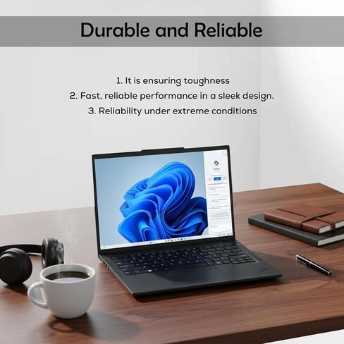 Lenovo ThinkPad T14 Gen 6 Business Laptop 14.0" FHD+ (Intel 12-core Ultra 5-225U (Beats Ultra 7 155U)، 16 جيجابايت DDR5، 256 جيجابايت SSD، إضاءة خلفية، بصمة الإصبع، كاميرا ويب 5 ميجابكسل، 2 X Thunderbolt 4، Copilot، Win 11 Home in Kuwait